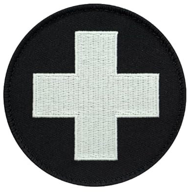 Café Viereck ® Bundeswehr Rettungsdienst Sanitäter Medic Patch Gestickt mit Klett - schwarz/weiß 9 cm