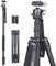 Treppiede per fotocamera, treppiede in lega di alluminio alto 200 cm con doppia testa a sfera in metallo con doppio slot a U e piastre a sgancio rapido 2pcs per DSLR Canon Nikon Sony Camera