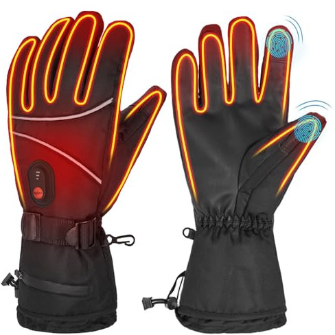 Beheizte Handschuhe Für Männer Frauen,Skihandschuhe Mit Heizung,Beheizbare Handschuhe Fahrrad Motorrad,7.4v 3000mah Wiederaufladbar 3 Stufige Beheizte Winterhandschuhe,Für Klettern,Wandern,Camping