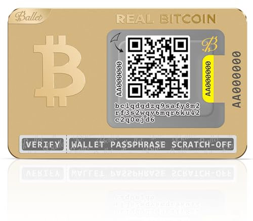 Ballet REAL Bitcoin, 24K Vergoldet - Cryptocurrency Physisches Wallet, für Bitcoin und andere Krypto-Währungen (1 Single)
