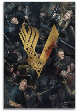 VZRSQZK Vikings TV-Serie-Poster, dekoratives Gemälde, Leinwand-Wandposter und Kunstdruck, modernes Familienschlafzimmer-Dekor-Poster, 50 x 75 cm