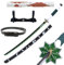 Hashiman - Katana Demon Réplique Manga Sabre + Support Epée Bois + Ceinture - Catana Japonais Cosplay Décoration Jouet Enfant Adulte - Jeu Déguisement Deco Ninja (Sanemi Shinazugawa)