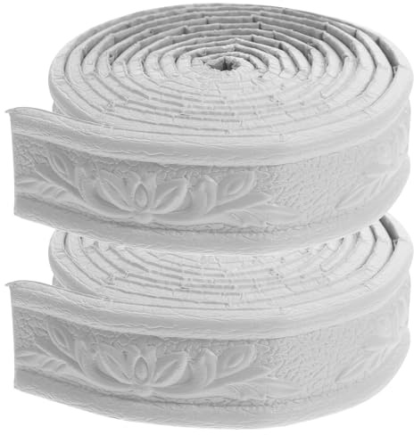 PRETYZOOM Self Adhesive Wallpaper Border 3D Foam Edging Strip 89.76 Inch Flexible Peel and Stick Wall Trim Skirting Decorative for Walls Corners and Ceilings