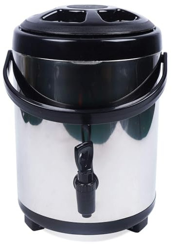ZMIN 8L isolierter Getränkespender aus Edelstahl für kaltes und heißes Wasser, Thermoskanne, Kühler, Kaffee, Milch, Tee, Urne, Fass, Flaschen, Dosen,A,8L