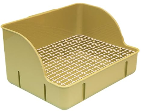 JISADER Caja de Arena para Conejos, Bandeja de Arena esquinera, Jaula para Inodoro, Caja de Cama, Inodoro para Mascotas para Hurones y, Malla de Acero Verde
