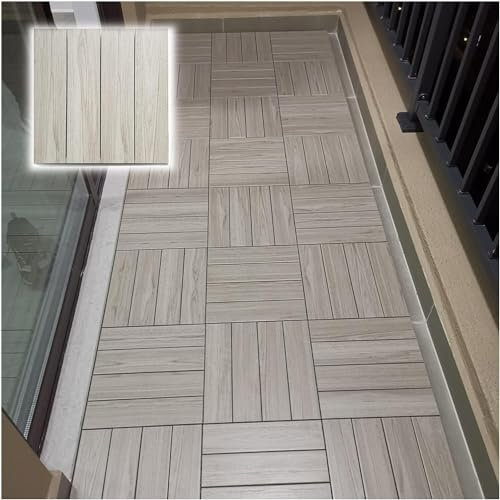 EPANO LXXW Wooden Shower mats Shower Bath Mat Deck Tiles Interlocking Flooring Tiles Wood Balcony Patio Tiles (Color : Natural, Size : 30pcs)