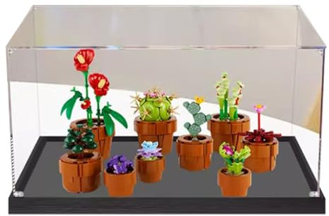 Vitrina acrílica compatible con mini plantas en maceta Lego 10329, a prueba de polvo (solo funda) (juegos de LEGO no incluidos) (2 mm)