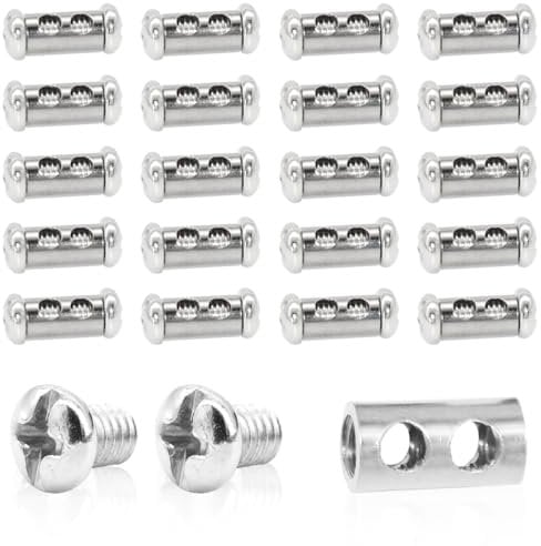 CEEYSEE 20Pcs Wire Rope Clips for 1-2 mm Diameter Wire Rope Clips with end Screw Stopper Metal Wire Rope Grips Adjustable Wire Rope Clamps Steel Cable Wire Rope Clamp Crimping Loop (U/GSJ/1-2 mm)