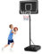 GOPLUS Panier de Basket Mobile, Hauteur Réglable (270-320CM) avec Base Remplissable, Panneau en PC Incassable, Panier de Basket Portable Intérieur/Extérieur & Système de But pour Enfants/Jeunes
