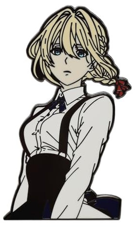 Broches violettes Evergarden Anime Broches Peintures, Broches Evergarden violettes sur le dessus du sac, chapeau, broche Anime broches, 6CM, Métal