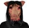 AENEY Gruselige Sägemaske, Halloween-Puppen-Puzzle-Maske, Horror-Maske, voller Kopf mit Haaren, gruselige Party-Cosplay-Kostüm-Requisiten (Saw Pig-1)
