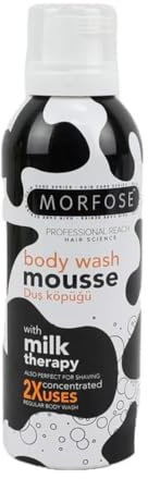 Morfose Milk Therapy Body Wash Mousse 200ml – Feuchtigkeitsspendender Duschschaum mit Milchproteinen - Auch perfekt zum Rasieren, konzentriert, Regelmäßiges Duschgel