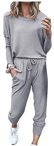 Tuta Palestra Donna Leggera Casual Pullover Felpa Senza Cappuccio E Jogging Pantaloni Sportiva Completa Set Comode Curvy Completo Due Pezzi Tuta Da Casa Oversize Offerta Completo Fitness Ginnastica