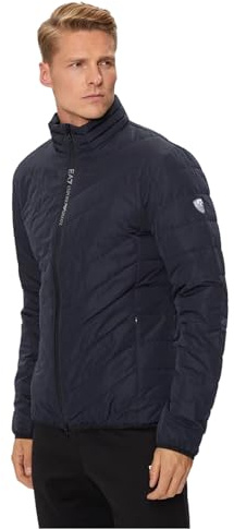 EA7 ARMANI 8NPB13 PNE1Z 1562 Black Padded Jacket with Zip, Stand Collar and Pockets, navy, S