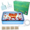 Aohcae Sandmalerei Lichtkasten für Kinder, Sandbilder zum Lichtkasten, Bewegende Sandkunst mit 2 Pack Sand, Sandtablett Set für Kinder, Sand Sensory Spielzeug ab 3 Jahr, Jungen und Mädchen (Blau)