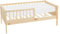 ML-Design Kinderbett 70x140 cm mit Matratze, Natur, Einzelbett für Kinder mit Lattenrost und Rausfallschutz, Jugendbett aus Kiefernholz, Holzbett, Bettgestell für Jungen & Mädchen, Massivholz Babybett