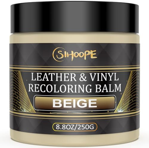 SIHOOPE 8.8oz Leather Recoloring Balm,Beige Leather Repair Kit for Furniture,Leather Dye Filler,Couch Paint and Repair,Leather Color Restorer for Couches,Leather Scratch Remover for Car Interior