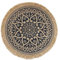 Manteles Individuales Redondos. Pack de 4 Salvamanteles Hechos a Mano. Estilo Boho. 100% Fibras Naturales de Yute Decorativos. Natural/Negro. Mesa de Comedor Elegantes 38cm. Bajo Platos Originales