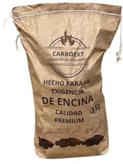 Carbon Vegetal Barbacoa Carbon Barbacoa Carbón 100% Sin Humo Ni Aditivos Carbón Vegetal De Encina Premium Ideal para Una Barbacoa Restaurantes Barbacoas Familiares o Asadores Ecologico Saco de 3KgApx