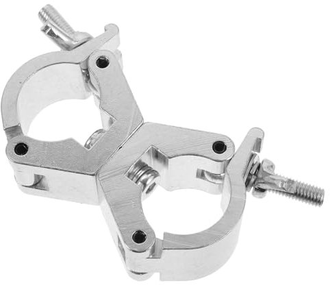 Milisten Aluminum Alloy Double Ring Stage Light Clamp, 30-36mm Adjustable Metal Truss Clamp for Moving Head and Spotlight, Heavy Duty Light Mount Accessories for Dj and Theater Lighting