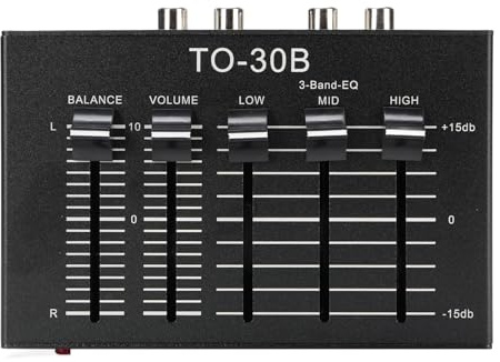 Phono Preamplifier, Enhanced Sound Quality 3 Band EQ Turntable Equalizer Rustproof Aluminum Alloy for Vinyl Enthusiasts Home Audio Systems Music Lovers