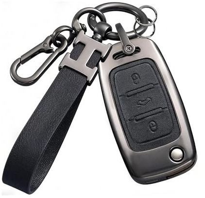 Coque Clé Coque de Clé de Voiture 3 Boutons en Alliage de Zinc, Compatible Avec Les Volkswagen Passat B7, Golf, Polo, Beetle, Jetta, Touran, Eos et Scirocco, Idéale pour Protéger Les Télécommandes