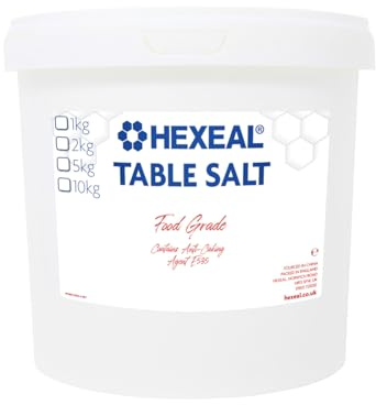 Hexeal Table Salt 2kg Bucket – Cooking and Seasoning | For Everyday Culinary Use, Enhancing Flavors in Your Favorite Dishes