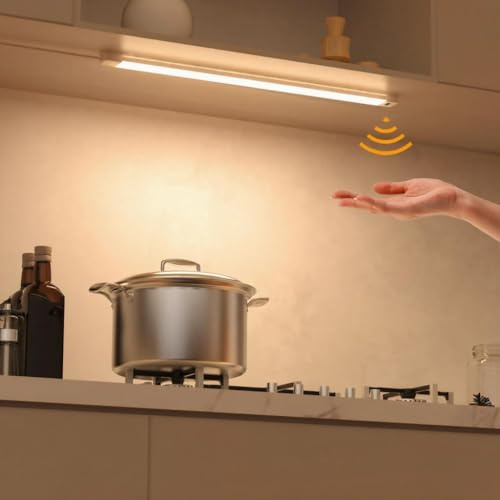 SIBI LIGHTING Unterbauleuchte Küche Led, 41cm Dimmbar Unterschrank Beleuchtung Küche mit Berührungsloser Sensor, 3000K Warmweiß Unterbau Beleuchtung Led Leiste für Schrank,Regale,Werkbank, 473lm