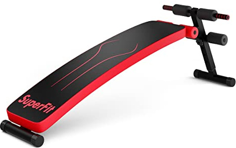 KOMFOTTEU Sit-Up Bank verstellbar, Trainingsbank, Schrägbank klappbar, Fitnessbank mit Metallrahmen bis zu 200kg, Ganzkörpertraining für Fitnessstudio, Zuhause
