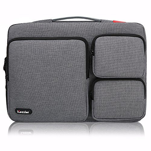 iCozzier 13-13,3 Zoll Laptop Hülle Handtasche mit DREI Seitentaschen/Multifunktionell Laptop Aktentasche für 13-13,3 Zoll Ultrabook/Notebook/MacBook- Dunkelgrau