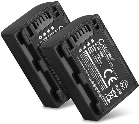 CELLONIC, Batterie pour Caméra, Compatible avec Sony NP-FH50, NP-FH60, DCR-SR35, DCR-SX30 (7.4V, 700mAh) 2 Pièces