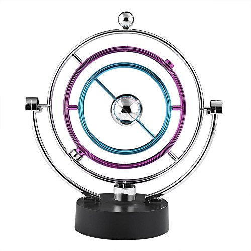 Zerodis Elektronische Schaukel Ball Schreibtisch Perpetuum Bewegung Physik Wissenschaft Spielzeug Kinetische Kunst Globus Newton Pendel für Office Home Ornamente
