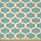 ABAKUHAUS Geometrisch Stoff als Meterware, Siebziger Jahre Retro-Formular, Microfaser Multi Zweck Dekostoff für Kunsthandwerke, 3M (230x300cm), Orange Weiß Teal