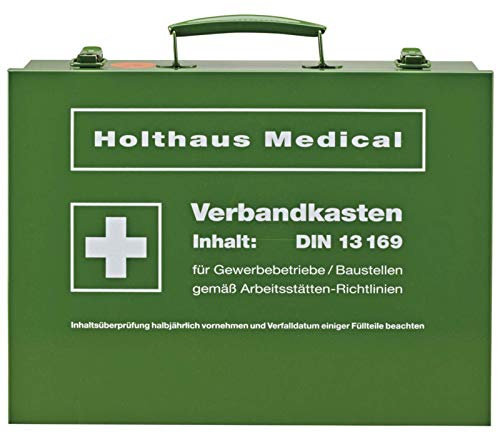 Betriebsverbandkasten DIN 13169-E Verbandskasten groß Stahlblech grün Metall von MBS-FIRE®