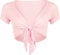 Womens Ladies Cap Short Sleeve Shrug Tie Up Front Crop Bolero Cardigan 8-22 16-18 Baby Pink