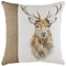 Evans Lichfield Kissenbezug aus Sackleinen, Hirsch, Polyester Leinen, weiß, 43 x 43 cm (Pack of 1)