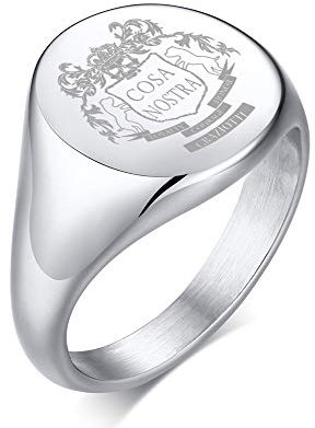 VNOX Escudo Familiar Personalizado/Logotipo/Emblema Nacional/Anillo de Sello Anillo de Sello Anillo de Acero Inoxidable para Hombres,Regalo para Cumpleaños/Día del Padre/Día de San Valentín/Navidad