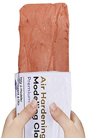 Argile Rouge/Argile Blanche Argile de Cuisson et de Mise en Forme Libre Argile Molle Minérale sans Cuisson Auto-Durcissante Sans Four -500g
