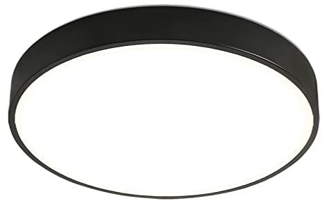 Style home LED Deckenleuchte Deckenlampe, 24W ultraslim Ø30x4cm, Warmweiß 3000K, moderne runde Leuchte für Küche Diele Flur (Schwarz)