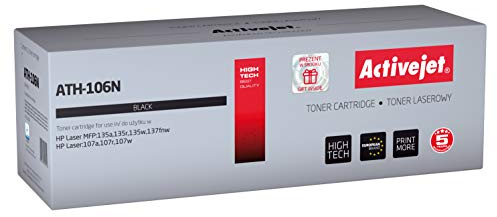 Activejet Toner Ath-106N Für Hp-Drucker, ersetzt Hp 106A W1106A; Supreme; 1000 Seiten; Schwarz.