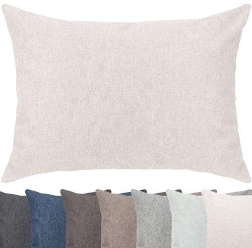 Selfitex Modisches Couchkissen XXL 60x80 cm, Sofakissen mit Füllung und Bezug, kuschelweiches Lesekissen, dekoratives Fernsehkissen, Deko- und Kopfkissen, Rückenkissen (Beige)