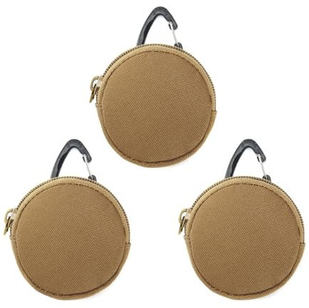 Molle Wallet, 3pcs Tactical Coin Purse, Mini Rund Geldbörse, Outdoor Pouch Bag mit Dreieckiger Schnalle für Camping Wandern Radfahren