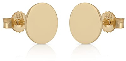 NKlaus OHRSTECKER für Damen 333 Gelb Gold 8 Karat; Poliert, 8mm, 2 Stück | Durchmesser: 8mm; Länge: 10mm; 8mm; 10mm; Gelbgold; Gelb