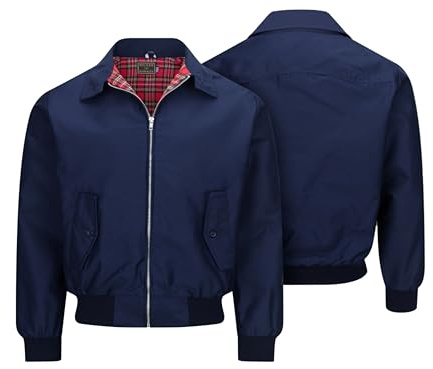 Walker and Hawkes - Chaqueta Bomber clásica Faxton para Hombre - Azul Marino - S