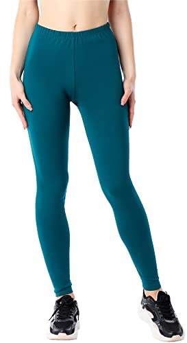 Bellivalini Damen Lange Leggings aus Bio-Baumwolle BLV50-183 (Smaragdgrün, S)