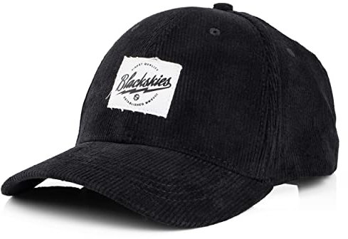 Blackskies® Ebony Baseball Cap | Herren Damen Schirm Premium Snapback Trucker Mütze Kappe Basecap Kappe Schwarz