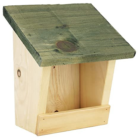 Vogelfutterhaus mit grünem Dach für den Garten – „Made in Germany“ mit positivem sozialen Beitrag