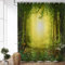 ASDCXZ Duschvorhang Wald 180x180 cm, Naturlandschaft Grün Wald Sonnenschein Motiv Wasserdicht Textil Bad Duschvorhänge Waschbar Polyester Stoff Duschvorhang für Badewanne mit 12 Duschvorhang Hake