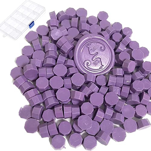 YOKIOU 220 Stück Siegelwachs Perlen Violett Purple Siegel Perlen Set Wachs Siegel Stempel Umschlägen für Basteln von Briefmarken Geschenkverpackung (purple 2)