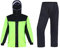 Ynport Crefreak Tute Antipioggia Impermeabili da Uomo Giacca Antipioggia e Pantaloni da Lavoro all'Aperto Unisex Attrezzatura Antipioggia con Cappuccio per Tutti Gli Sport Fattoria Pesca Moto,Verde XL